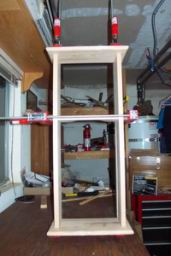 The shelf is glued in (top and bottom dry fit)